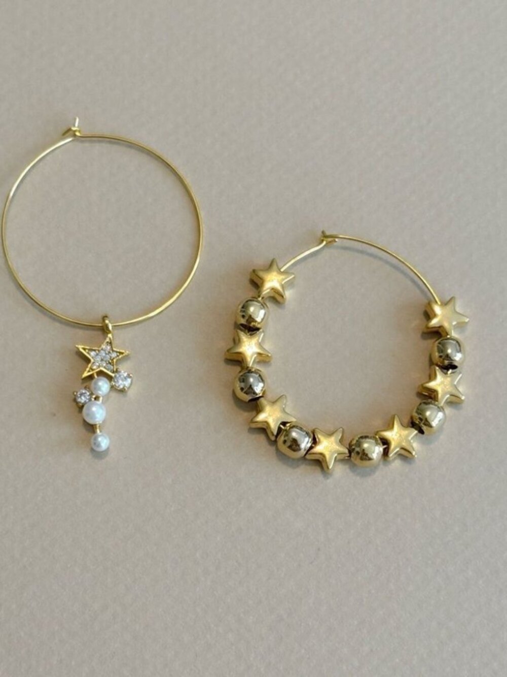 Gold StarHoop EarringsR864